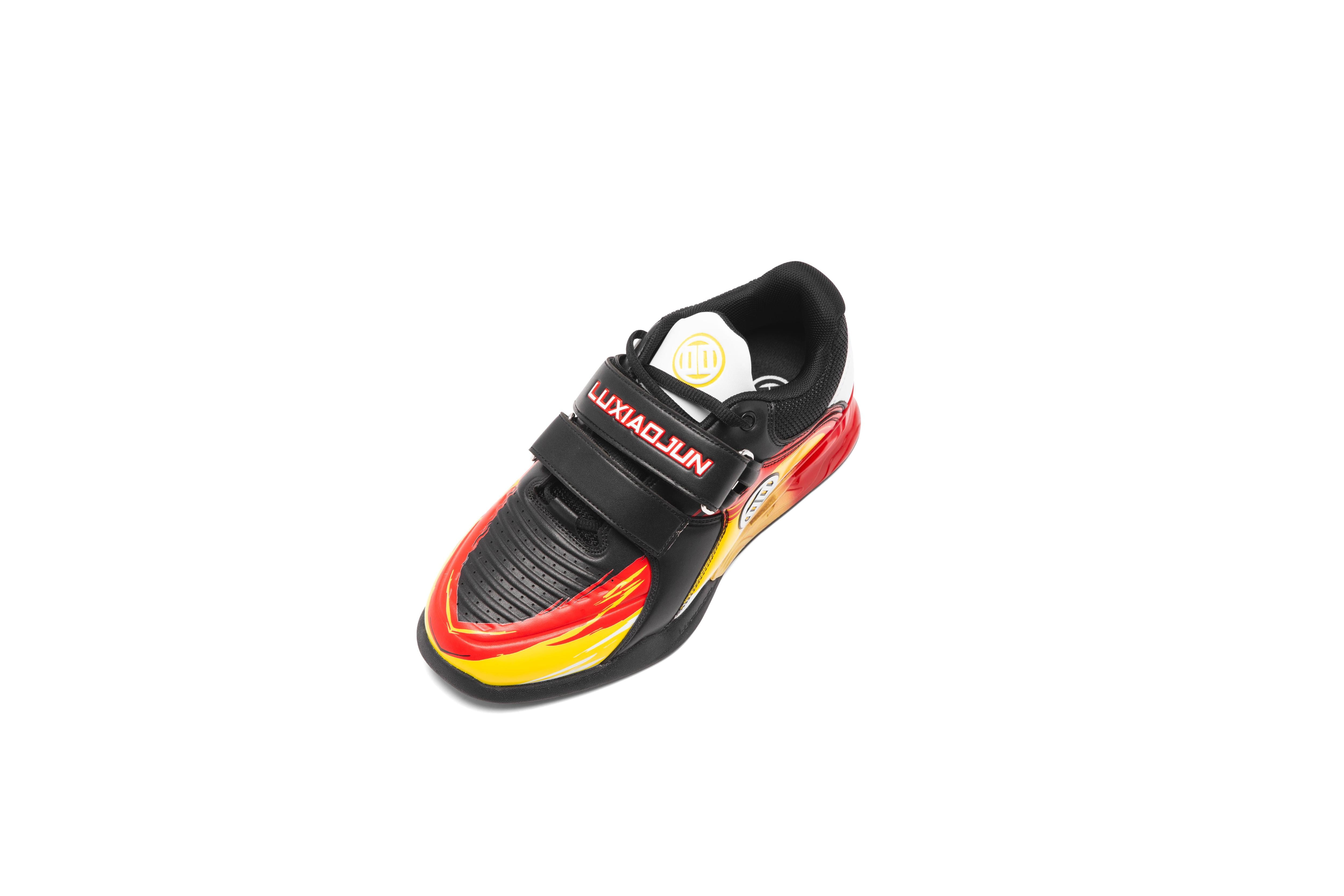 Rubber outsole of LUXIAOJUN PowerPro Weightlifting Shoe Lava with 80 Shore A traction pattern