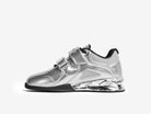 The inner side of the right side shoe of the silver luxiaojun weightlifting shoes on a white background