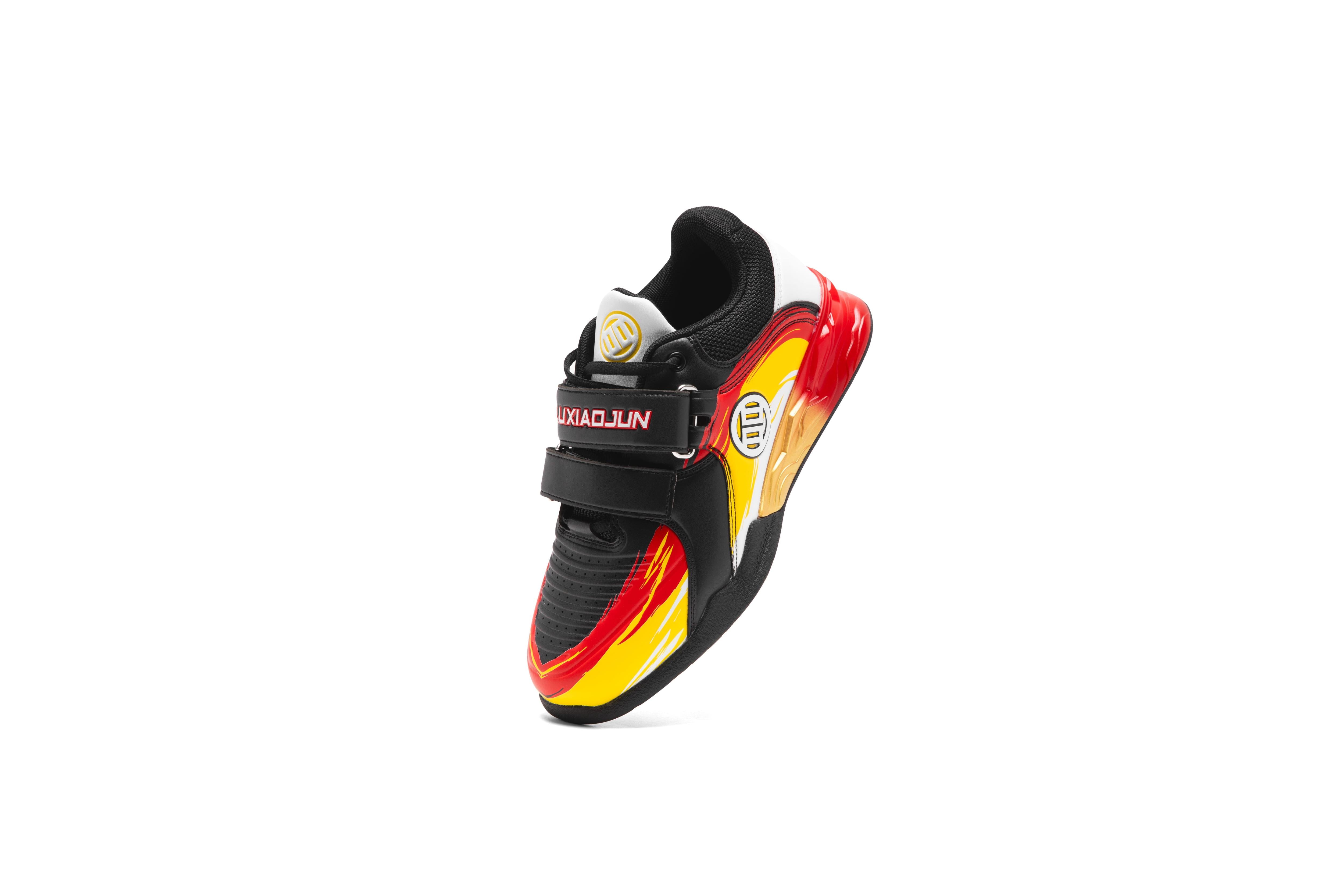 Three quarter view of LUXIAOJUN PowerPro Weightlifting Shoe Lava Limited Edition