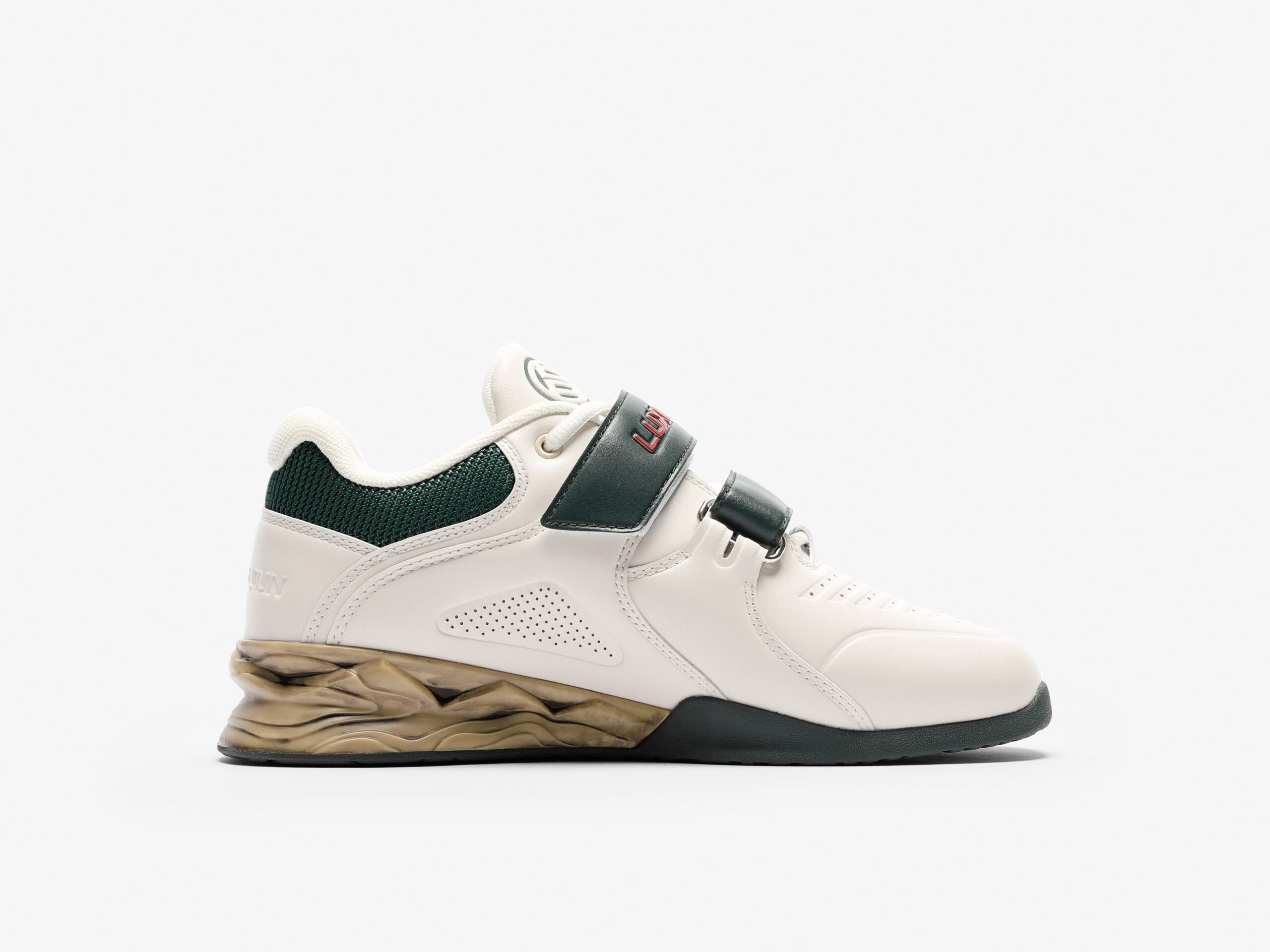 The inner side of the LUXIAOJUN weightlifting shoes on a white background